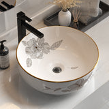 Cefito Bathroom Basin Ceramic Vanity Sink Hand Wash Bowl with Pattern 41x41cm - Cefito