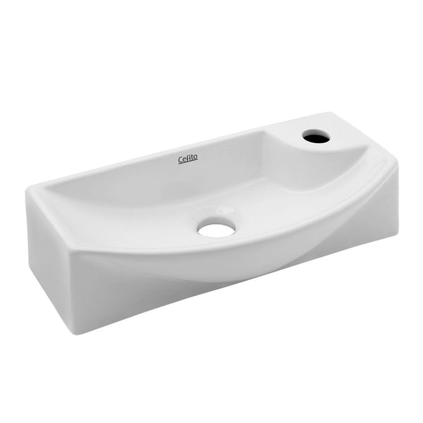 Cefito Ceramic Basin 46cm x 15cm White