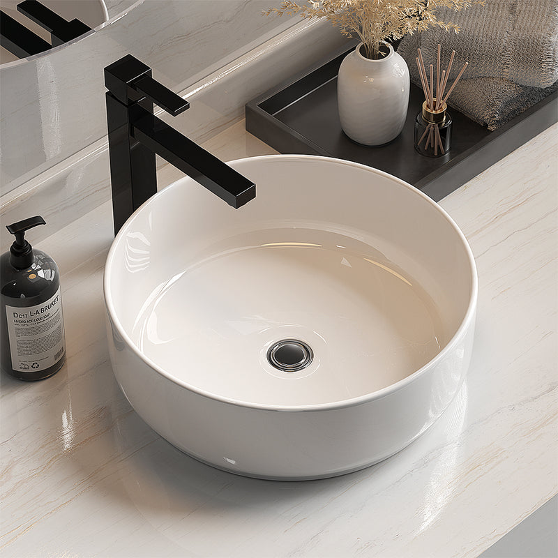 Cefito Bathroom Basin Ceramic Vanity Basin Above Counter White Hand Wash - Cefito