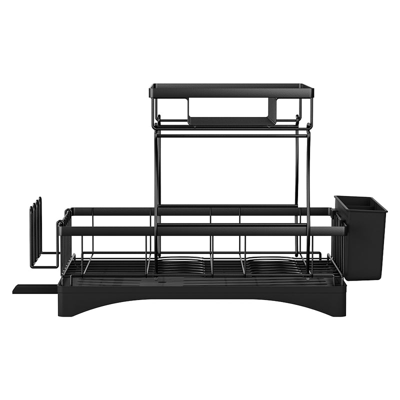Cefito Dish Rack Expandable Drying Drainer Cutlery Holder Tray Kitchen 2 Tiers - Cefito