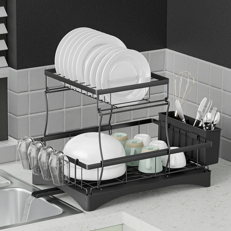 Cefito Dish Rack Expandable Drying Drainer Cutlery Holder Tray Kitchen
