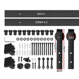 Cefito Sliding Barn Door Hardware Track Roller Set 3.66m Slide Office Bedroom - Cefito