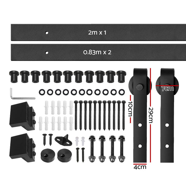 Cefito Sliding Barn Door Hardware Track Roller Set 3.66m Slide Office Bedroom - Cefito