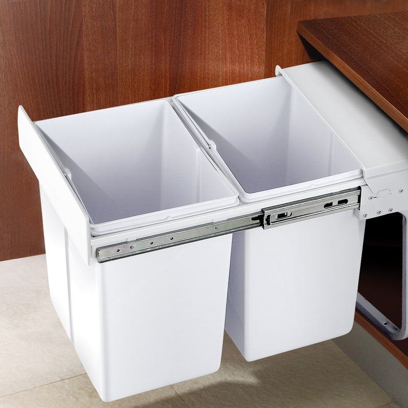 Cefito 2 x 20L Pull Out Bin White