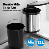 Cefito Kitchen Swing Out Pull Out Bin Stainless Steel Garbage Rubbish Can 12L - Cefito