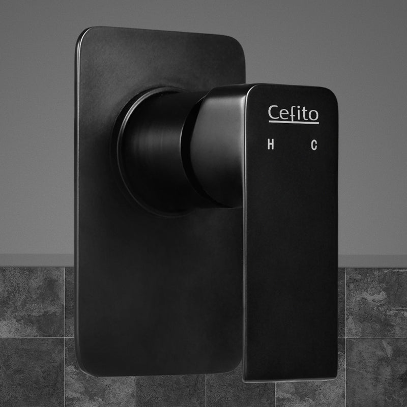 Cefito Bathroom Mixer Tap Faucet Rain Shower head Set Hot And Cold Diverter DIY Black - Cefito