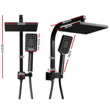 Cefito WELS 8'' Rain Shower Head Set Square Handheld High Pressure Wall Black - Cefito