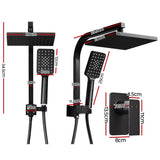 Cefito WELS 8'' Rain Shower Head Mixer Square Handheld High Pressure Wall Black - Cefito