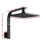 Cefito WELS 8 Rain Shower Head Set Bathroom Gooseneck Square Faucet High Pressure Hand Held Black