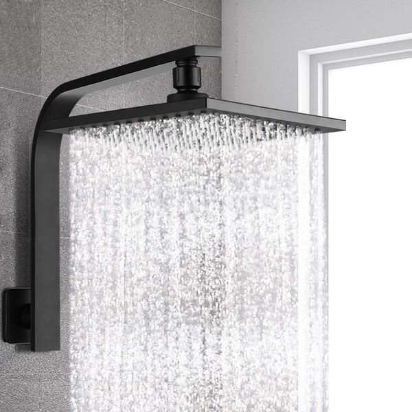Cefito WELS 8 Rain Shower Head Set Bathroom Gooseneck Square Faucet High Pressure Hand Held Black