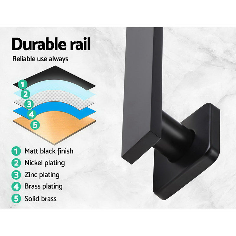 Cefito WELS 8 Rain Shower Head Set Bathroom Gooseneck Square Taps Hand Held High Pressure DIY Black