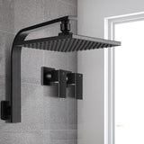 Cefito WELS 8 Rain Shower Head Set Bathroom Gooseneck Square Taps Hand Held High Pressure DIY Black