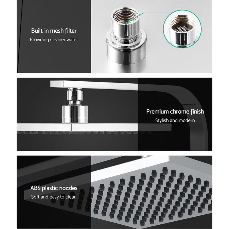 Cefito WELS 8 Rain Shower Head Set Bathroom Gooseneck Square Faucet High Pressure Hand Held