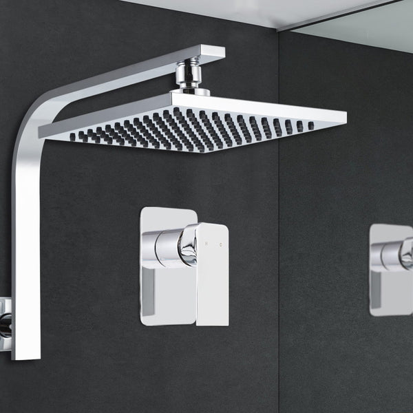 Cefito WELS 8 Rain Shower Head Set Bathroom Gooseneck Square Mixer Hand Held High Pressure Silver