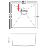 Cefito 440mm x 440mm Stainless Steel Sink Black