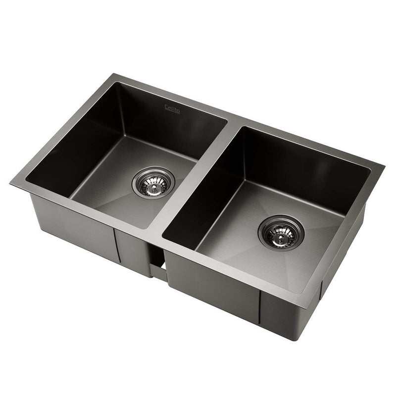 Cefito 770mm x 450mm Stainless Steel Sink Black