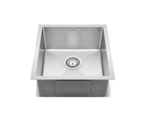 Cefito 440mm x 450mm Stainless Steel Kitchen Laundry Sink Single Bowl Nano Silver