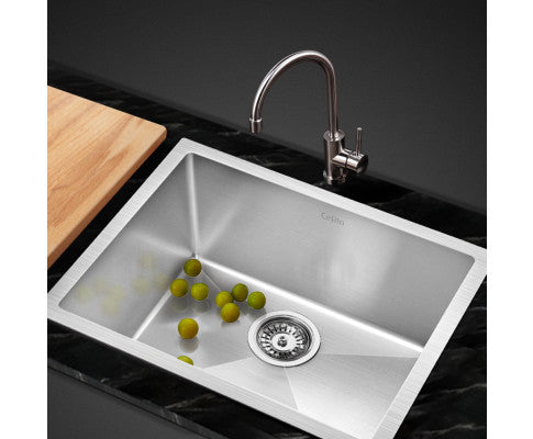 Cefito 540mm x 440mm Stainless Steel Kitchen Laundry Sink Single Bowl Nano Silver