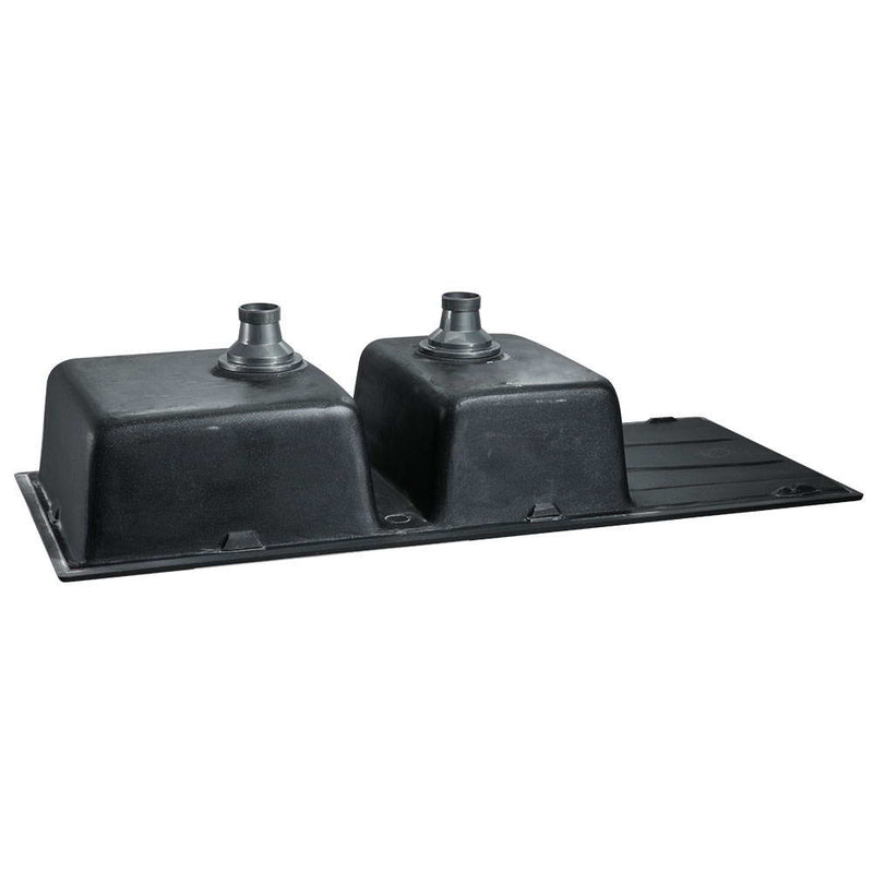 Cefito 1160mm x 500mm Granite Stone Double Sink Black