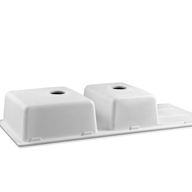 Cefito Kitchen Sink Granite Stone Top or Undermount Double White 1160mm x 500mm