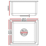 Cefito Granite Stone Kitchen Laundry Sink Bowl Top or Under mount 460mm x 410mm White