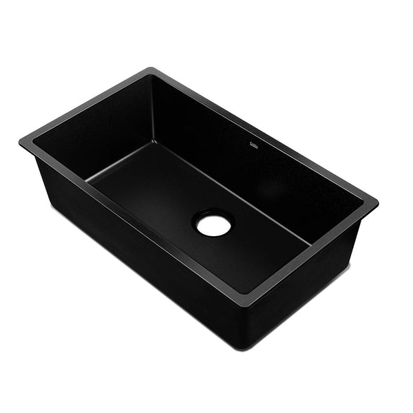 Cefito 790mm x 450mm Granite Stone Sink Black