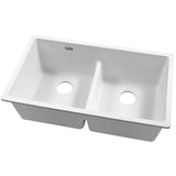 Cefito Kitchen Sink Granite Stone Laundry Top or Undermount Double White 790mm x 460mm