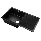 Cefito Stone Kitchen Sink 860X500MM Granite Under/Topmount Basin Bowl Laundry Black - Cefito