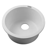 Cefito Stone Kitchen Sink Round 430mm Granite Under/Top Mount Basin Bowl Laundry White