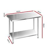 Cefito 1219mm x 610mm Commercial Stainless Steel Kitchen Bench