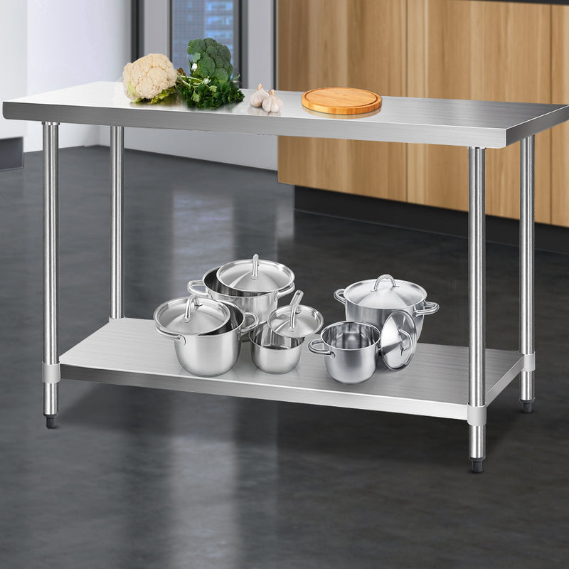 Cefito 1524mm x 610mm Commercial Stainless Steel Kitchen Bench