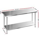 Cefito 1829mm x 610mm Commercial Stainless Steel Kitchen Bench