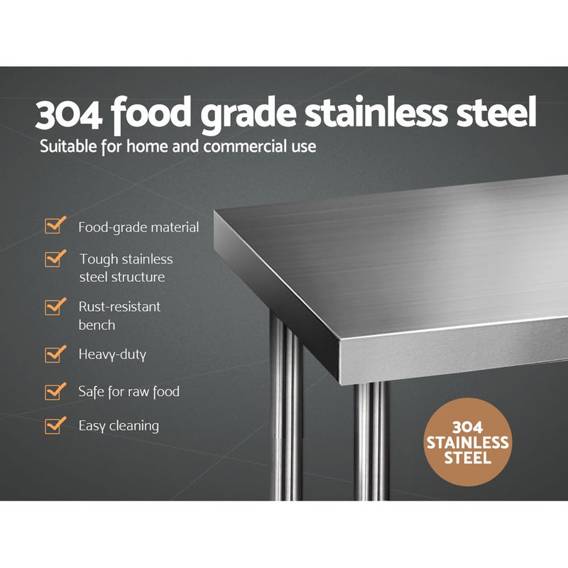 Cefito 1829mm x 610mm Commercial Stainless Steel Kitchen Bench