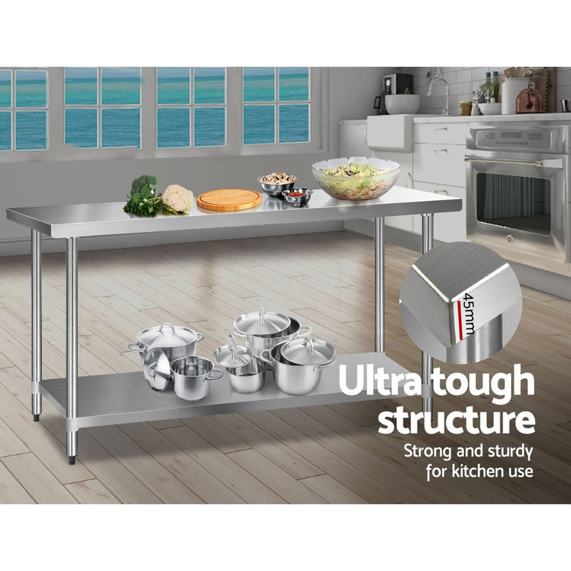 Cefito 1829mm x 610mm Commercial Stainless Steel Kitchen Bench