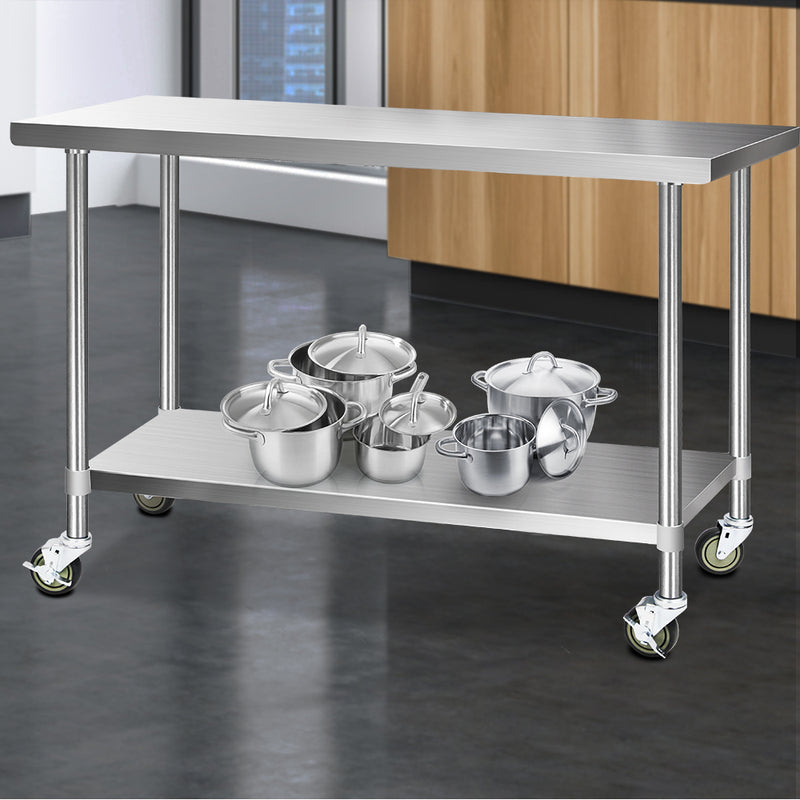 Stainless steel food clearance prep table