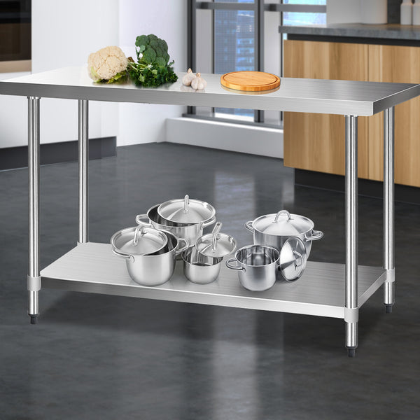 Cefito 610mm x 1524mm Commercial Stainless Steel Kitchen Bench