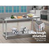 Cefito 610mm x 1829mm Commercial Stainless Steel Kitchen Bench