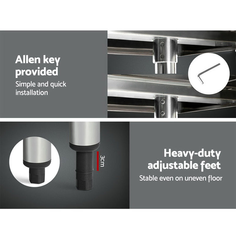Cefito 610mm x 1829mm Commercial Stainless Steel Kitchen Bench