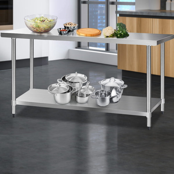 Cefito 610mm x 1829mm Commercial Stainless Steel Kitchen Bench