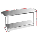 Cefito 1829mm x 762mm Commercial Stainless Steel Kitchen Bench