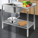 Cefito 100cm x 60cm Commercial Stainless Steel Sink Kitchen Bench