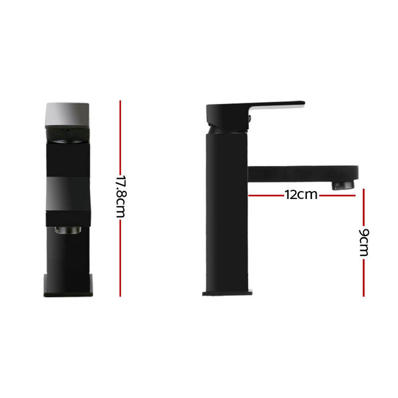 Cefito Basin Mixer Tap Faucet Bathroom Vanity Counter Top WELS Standard Brass Black - Cefito