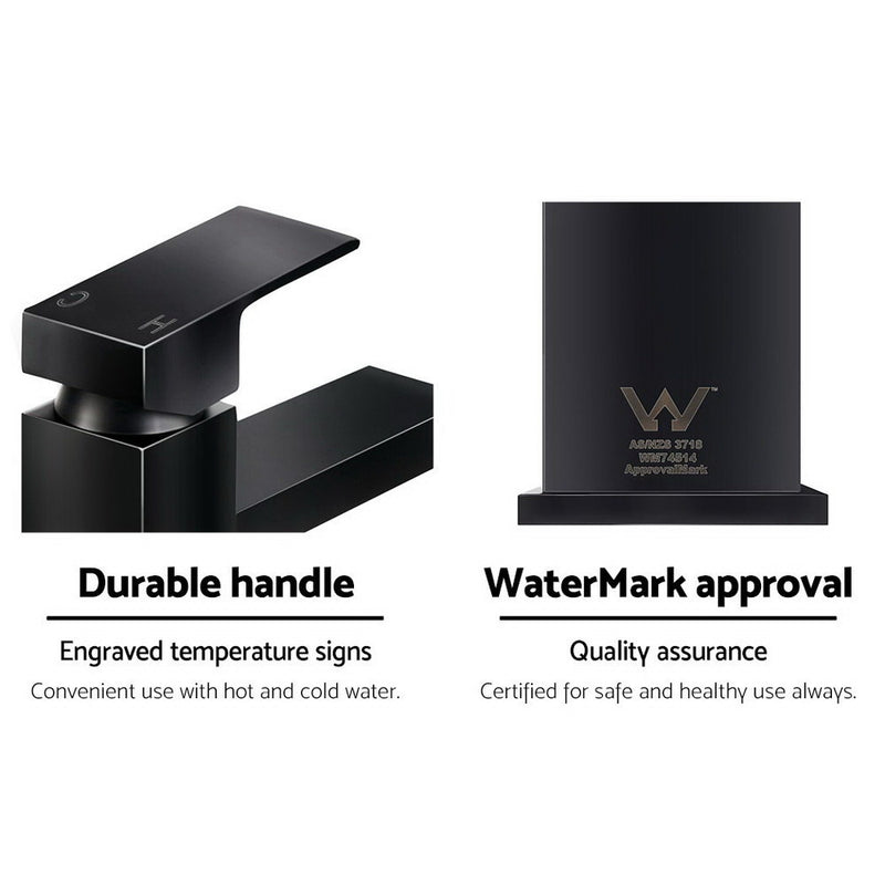 Cefito Basin Mixer Tap Faucet Bathroom Vanity Counter Top WELS Standard Brass Black - Cefito