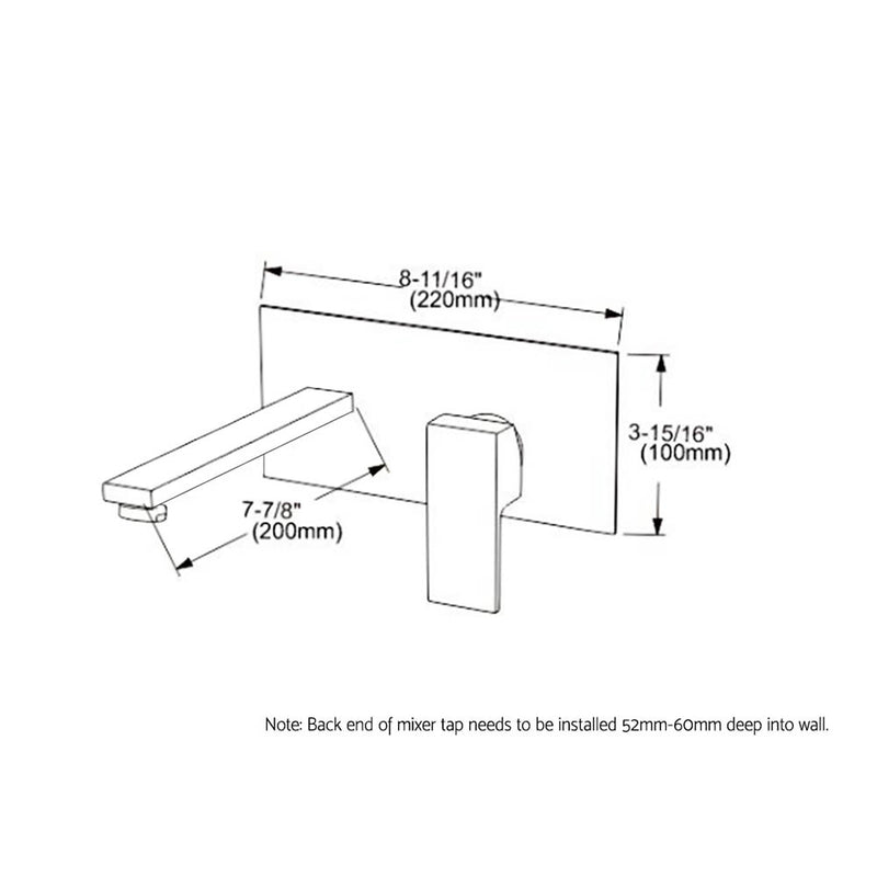 Cefito WELS Bathroom Tap Wall Square Black Basin Mixer Taps Vanity Brass Faucet - Cefito