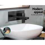 Cefito WELS Bathroom Tap Wall Square Black Basin Mixer Taps Vanity Brass Faucet - Cefito