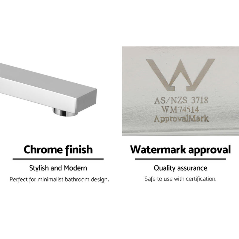 Cefito Bathroom Mixer Spout Wall Bath Tap Square Swivel Bathtub Chrome - Cefito