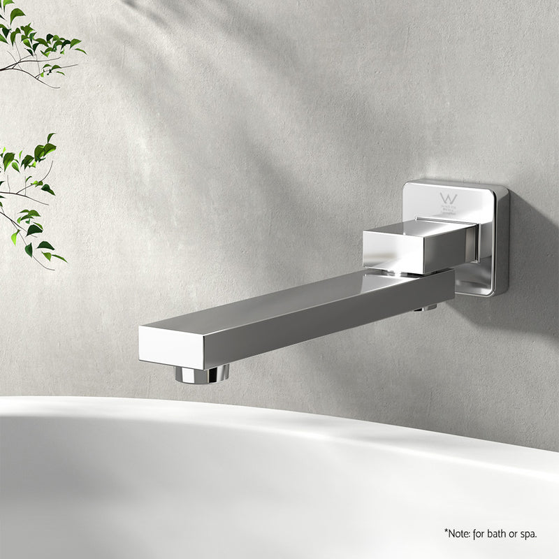 Cefito Bathroom Mixer Spout Wall Bath Tap Square Swivel Bathtub Chrome - Cefito